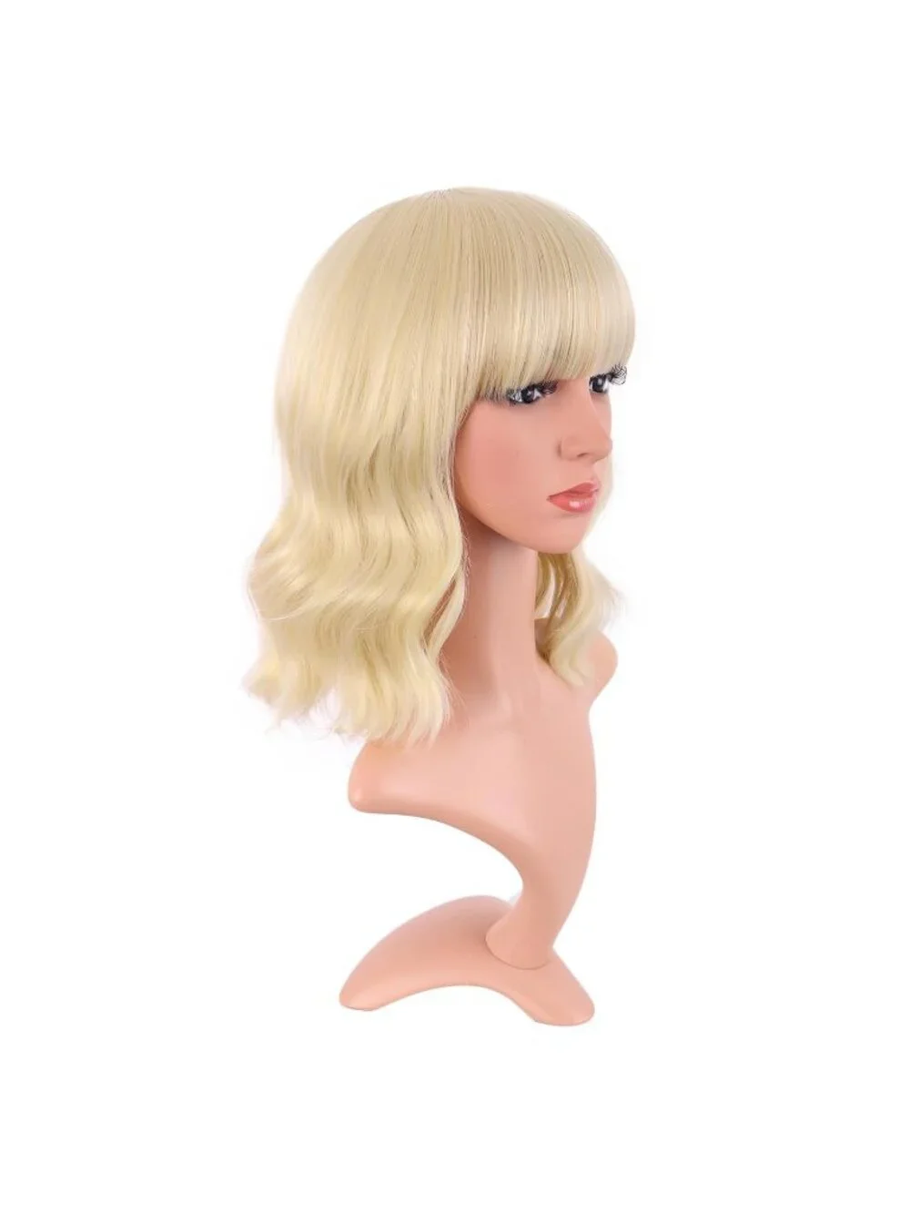 Women Mixed Blonde 14 Inch Fresh Bright Synthetic Ordinary Short Wavy Curly Wigs